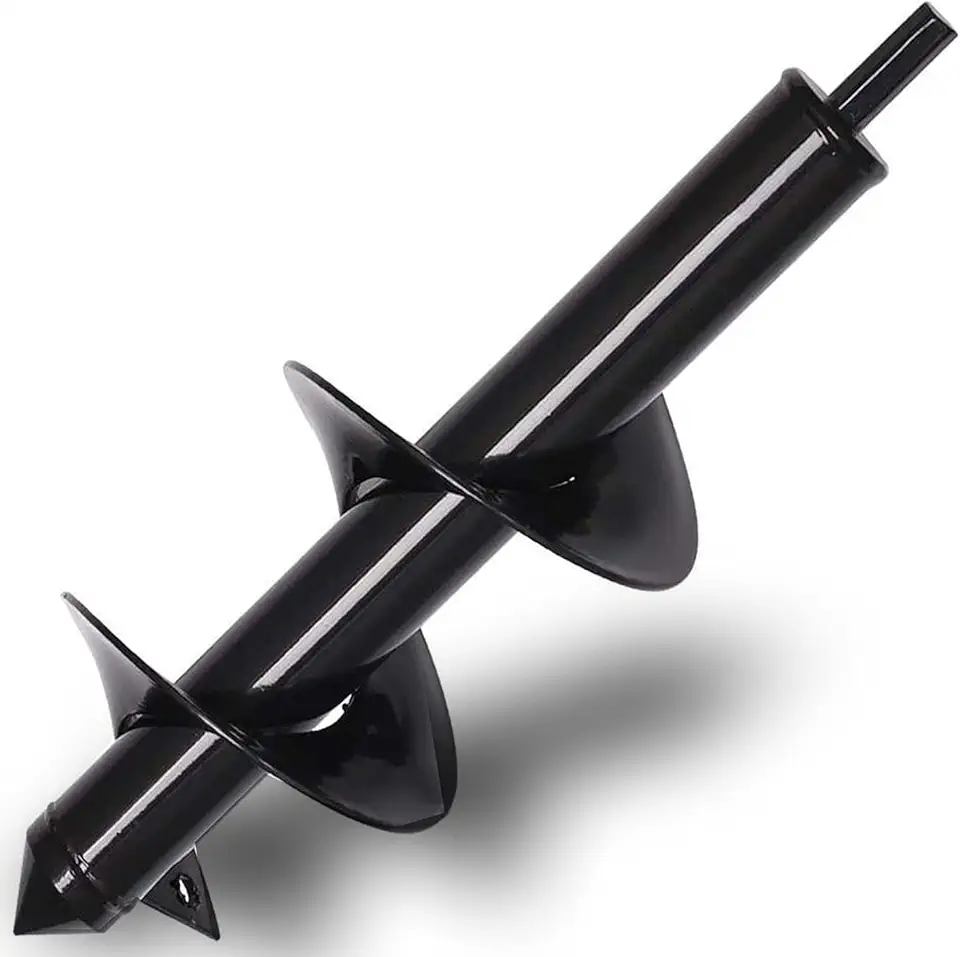 4" x 12" Easy Planter Garden Auger - Seedlings & Bedding Plant, Umbrella Hole Digger Ice Hole Digger Solid Shaft Auger,Plant Flower Bulb Auger Post Hole Digger for 3/8� Hex Drive Drill