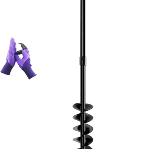 4" x 38" Spiral Planter Hand Auger - Heavy-Duty Manual Post Hole Digger for Gardens, Fences, Landscaping - Planting Bulbs, Trees, Flowers Garden Hole Digger Tool
