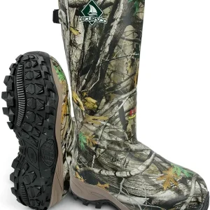 400g Insulation Rubber Hunting Boots for Men, Insulated Waterproof 6mm Neoprene Boot for Hunting (Camo)