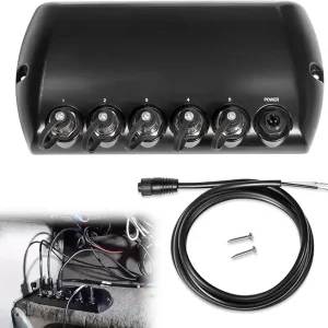 408450-1 5 Port Ethernet Switch, Replace for Humminbird AS ETH 5PXG Marine Network Switch, Fit for Helix 15/12/10/9/8/7, for APEX, SOLIX, Onix, ION, for Helix G4N, G3N, Black