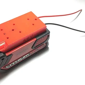 40V G-Max Greenworks Battery Adapter, 2-Pin, Red, PETG 3D Printed with Increased Resistances