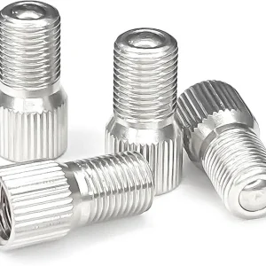 4PCS 19mm Valve Stem Extension, Nickle Plated Brass Car Tire Valve Caps Stem Extenders, Universal Screw-on Wheel Tire Valve Stem Extensions Rod Valve Stem Adapter for Car Truck Motorcycle Bike