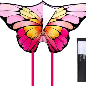51.2" x 27.6" Butterfly Kite with Long Tail & 328 Ft Kite String Handle, Easy to Fly Beach Kite for Adults, Beginner Kite for Outdoor Activities Family Trip
