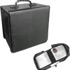 520 Capacity CD Case Holder, PU Leather CD/DVD Binder Storage Organizer with Zipper, Portable Large Booklet Album Box VCD Protective Wallet for Car Home Office Travel
