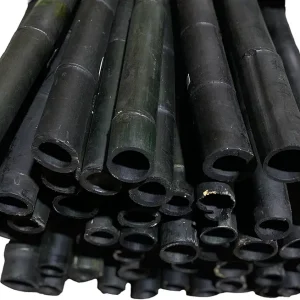 6 Feet Long Natural Thick Bamboo Poles - 1.5in - 2in Wide - Pack of 2 (Black)