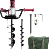 6-Inch & 4-Inch Auger Bit Earth Auger, 1500W Electric Post-Hole Digger, Ideal for Post Hole Digging, Drilling, Tree Planting