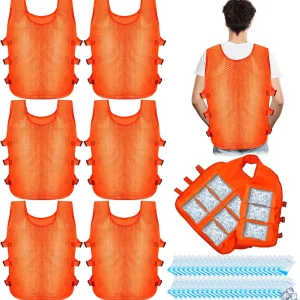 6 Pcs Cooling Vests with 72 Pcs Cooler Bags, Summer Cool Vest Heat Relief for Hot Weather Working Cycling Gardening