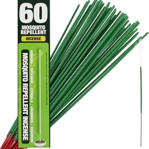 60 Mosquito Repellent Incense Sticks - Plant Based Citronella Incense Sticks - Natural Mosquito Repellent Outdoor Patio
