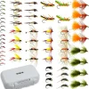 60/88PCS Spring-Ready Fly Fishing Flies Kit | Hand-Tied Nymphs, Dry & Wet Flies for Trout & Bass | Seasonal Streamers & Terrestrials | Durable Fly Case Gift Box