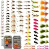 60/88PCS Spring-Ready Fly Fishing Flies Kit | Hand-Tied Nymphs, Dry & Wet Flies for Trout & Bass | Seasonal Streamers & Terrestrials | Durable Fly Case Gift Box