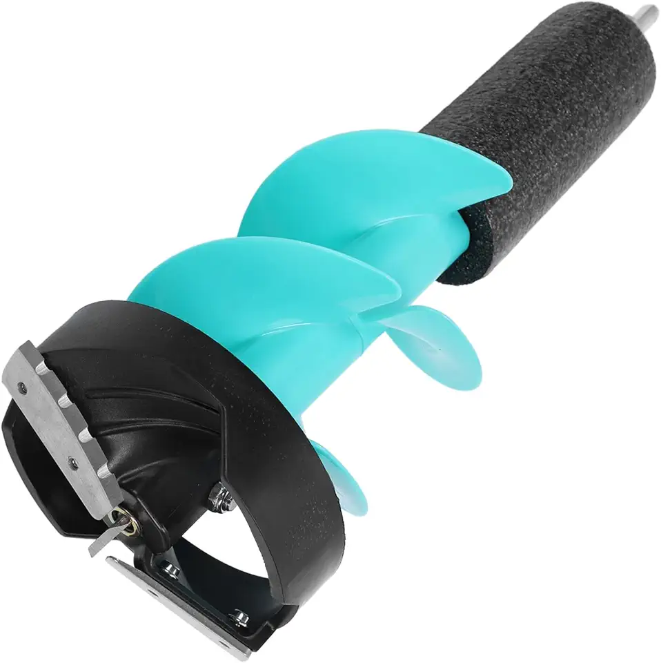 6in Ice Fishing Auger Metal Electric Ice Auger, Ice Fishing Auger and Nylon Electric Ice Auger Kit Impact Ice Drill Auger with Wrench for Fishing and Emergency