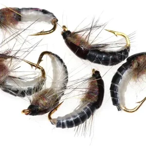 6PCS 12 Realistic Nymph Scud Fly for Trout Fishing Artificial Insect Bait Lure Fishing Tackle Durability and Fashion