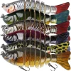 6Pcs Fishing Lures for Bass, Topwater Trout Lures, Multi Jointed Swimbaits, Multi-Jointed Slow Sinking Hard Baits, Swimming Lures for Freshwater Saltwater, Lifelike Fishing Lures Kit