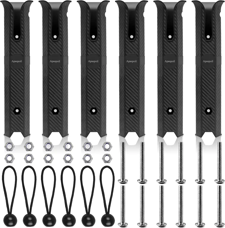 6Pcs Plastic Fishing Rod Holders Racks for Boat, Tube Fishing Rod Pole Side-Mount with Screws