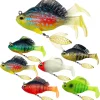 6Pcs Pre-Rigged Jig Head Soft Fishing Lures?Paddle Tail Swimbaits/3D Eyes/Spinner Blades for Bass Fishing,Hidden Ultra-Sharp Hook in The top fin,Fishing Bait for Freshwater Saltwater