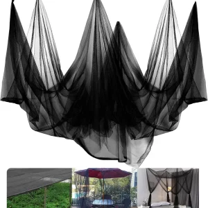 78x10Ft Mosquito Netting Garden Mesh Netting, Fly Bird Net Barrier Hunting Blind Plant Protecting Net, 3x24m,Black