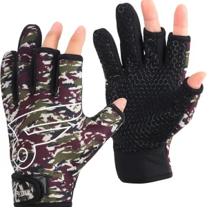 8 Fans Fishing Gloves - Finger Openness Glove Men Women, Camo Fish Accessories, SPF UV Sun Protection, Fly Fishing, Kayaking
