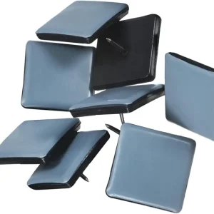 8-Pack Nail on Furniture Sliders, 1.5 x 1.5 (38mm) PTFE Chair Sliders Glides Square Pads for Chair/Table, Furniture Movers Leg Floor Protectors [Grey]
