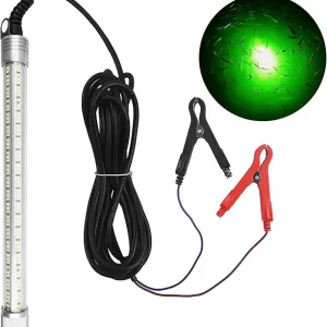 80W Underwater LED Fishing Light, 50000LM 12V Waterproof IP68 Submersible Bait Finder Light Deep Drop Light Ice Fishing Night Fishing Dock Boat Light for Crappie Shrimp Squid