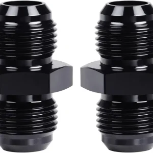 8AN Male to Male Flare Coupler Union Straight Fuel Hose Adapter Fitting Black 2PCS
