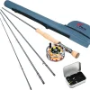 8Fans Portable Fly Fishing Rod and Reel Combo - 4-Section Fly Rod and CNC-machined Aluminum Alloy Reel - Complete Starter Package