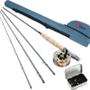 8Fans Portable Fly Fishing Rod and Reel Combo - 4-Section Fly Rod and CNC-machined Aluminum Alloy Reel - Complete Starter Package