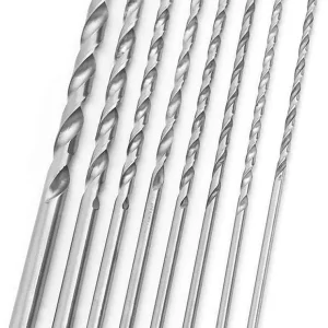 8pcs 200mm Twist Drill Bit Set Extra Long HSS Twist Bits Round Straight Shank Tool Sets Wood Working Tool for Wood Plastic and Aluminum (4-10mm)