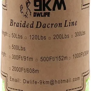 9KM DWLIFE Braided Dacron Kite String 50lb 1000ft Polyester yoyo String Mason Line Thread Heavy Duty Rope Outdoor