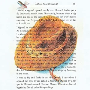 A River Runs through It, Page 85 Norman Maclean 8" X 10" Paul's fly fishing hat and Bunyan Bug Art Print Great English Literature Student or teacher gift