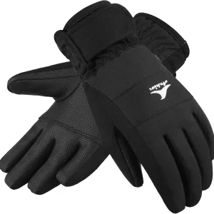 Achiou Kids Ski Gloves, Waterproof Winter Snow Snowboard Gloves Warm Touchscreen for Kids Boys Girls Children Skiing Cycling