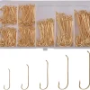 AGOOL Fly Tying Hooks, 350/450pcs Long Shank Fly Fishing Hooks Aberdeen Hooks High Carbon Steel Dry Wet Nymph Strimp Fly Pupa & Larva Streamer Jig Hook Fishing Tackle Box