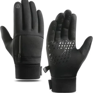 AIJIEKE Winter Gloves for Men, Cold Weather Gloves, Windproof Warm Gloves, Touch Screen Gloves, Waterproof Gloves for Work, Sports Running Gloves for Driving Fishing Cycling