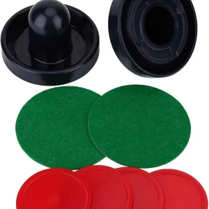 Air Hockey Pushers and Air Hockey Pucks, Plastic Lightweight Goalies Ice Hockey Pushers Pucks Set Non Slip Strikers and Dynamic Pucks Replacement for Tables Game