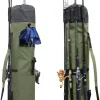 Allnice Durable Canvas Fishing Rod & Reel Organizer Bag Travel Carry Case Bag- Holds 5 Poles & Tackle
