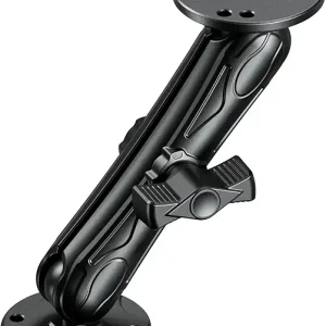 Aluminum Alloy Fish Finder Mount with 1" Ball Round Plates, 5.9" Long Arm Electronic Device Holder Tablet Holder, B Size Marine Electronic Mount for Garmin, Lowrance, Humminbird and More