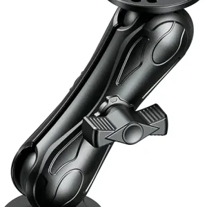 Aluminum Alloy Fish Finder Mount with 1.5" Ball Round Plates, 5.7" Medium Arm Electronic Device Holder Tablet Holder, C Size Marine Electronic Mount for Garmin, Lowrance, Humminbird and More