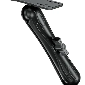 Aluminum Alloy Fish Finder Mount with C Size 1.5" Ball Rectangle Plate & Round Base, 9.1" Long Arm Marine Electronic Mount Compatible with Garmin, Lowrance, Humminbird, Raymarine and More