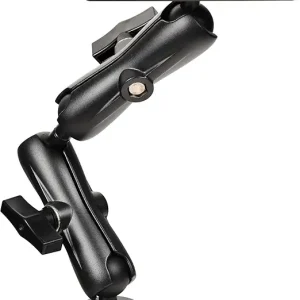 Aluminum Fish Finder Mount with 1.5'' Ball, 14.76'' Dual Rod Extended Arm for Longer Lengths, Marine Electronic Mount for Garmin, Lowrance, Humminbird, Raymarine,Compatible with RAM C-Size Kit
