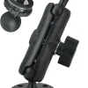 Aluminum GPS Mount, 17-25mm Ball Connector and T-Bolt Mount 2 in 1,Fit for Garmin GPS & Backup Camera Monitor, Heavy-Duty Drill Base, Arm with 25mm/1inch Ball Joint