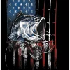American Bass Fishing Wall Art Print - Single 11x14 Inch Poster Picture - Outdoor Hunting Fishing Decor, Fly Fishing, Mens Man Cave Garage Fish Accessories