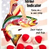 American Strike Indicator - Fly Fishing Line Float. Easy-on Unified Design - Zero Parts to Drop and Lose... Just Twist and Fish. Aerodynamic. Tactile Finger-Grip Shape. Red and White
