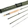AnglerDream Fly Fishing Rod 4 Section 3/4 / 5 / 8WT Fast Action Dark Green Fly Rod Graphite IM 10 / 36T Carbon Fiber CNC Machined Golden Aluminum Reel Seat with Cordura Cloth Tube