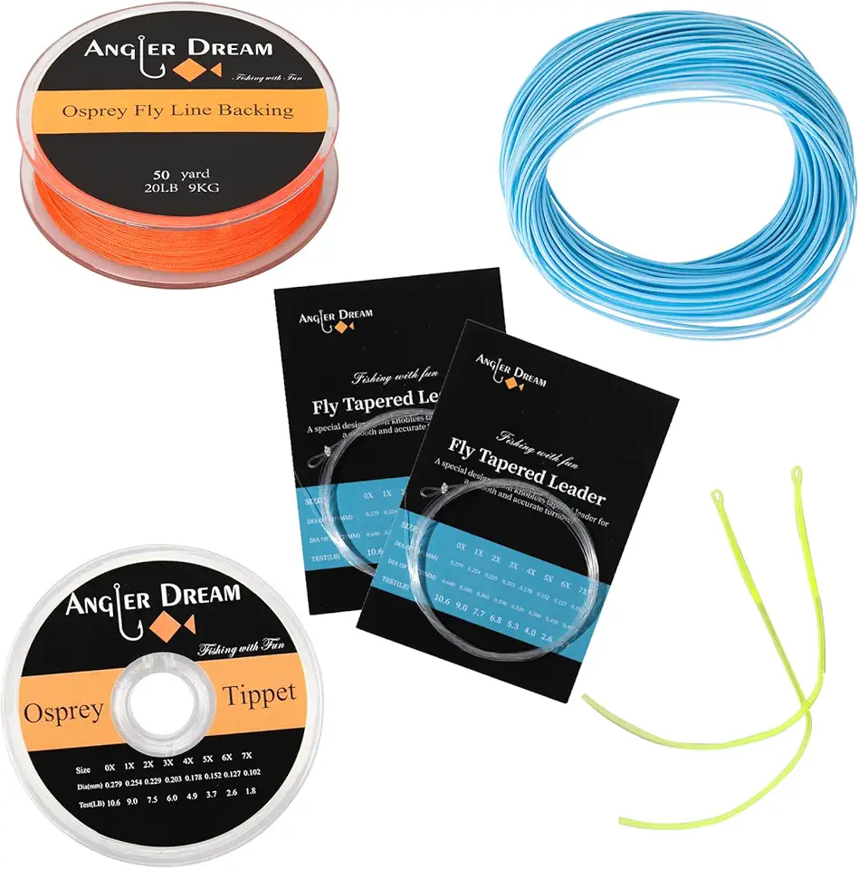 AnglerDream WF Fly Fishing Line Kit 1 2 3 4 5 6 7 8 9WT Fly Fishing Line Leader Braided Backing Fish Line