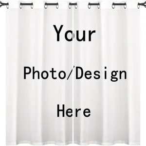 ANHOPE Custom Pattern & Size Curtains Customized Grommet or Rod Pocket Curtains Space Alien UFO Flying Saucer Print Pattern Personalized Window Drapes for Bedroom Living Room 2 Panels