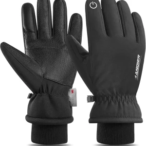 anqier Winter Gloves -30? Waterproof Windproof Thermal Touchscreen Gloves for Ski Hiking Running Men and Women