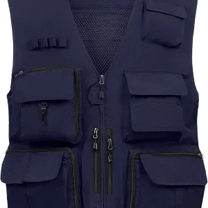 AOTORR Mens Outdoor Work Safari Cargo Photo Travel Fishing Vests for Men with Multi-pockets