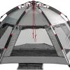 apollo walker Beach Tent Sun Shelter 3-4 Person Easy Setup Portable Sunshade Canopy Large,Extended Floor,Stakes,Sand Pockets,UPF 50+ Waterproof Windproof Outdoor Camping Fishing Picnic