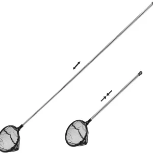 Aquarium Fish Net, Fine Mesh Net for Fish Tank, Telescopic Fish Net with Extendable Stainless Steel Long Handle