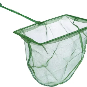 Aquarium Fishing Net Fish Tank Cleaning Tools Fine Mesh Net with Plastic Handle Green 8 Inch
