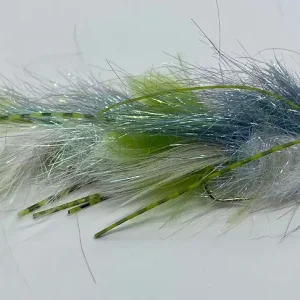 Articulated Sparkle Minnow - White/Olive 3/0 3 Pc